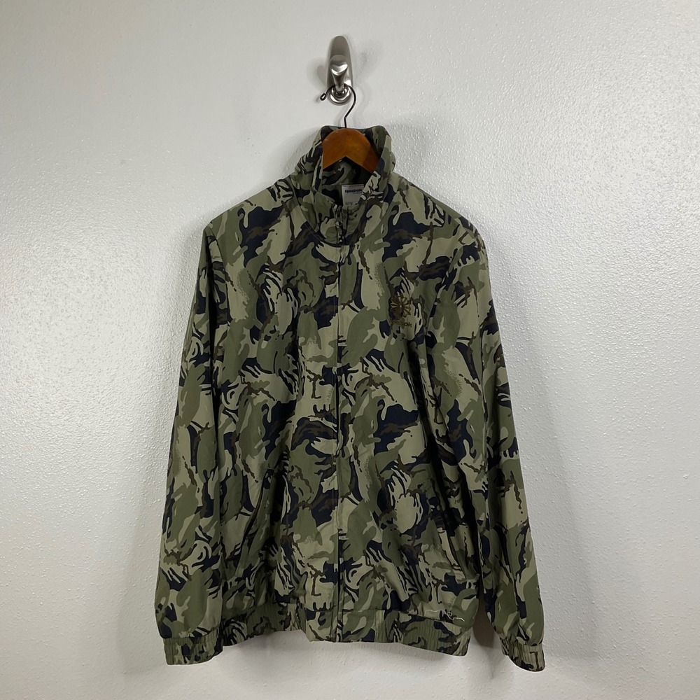 Reebok Men's‎ Green Camo Tracktop Camo Jacket Size Large